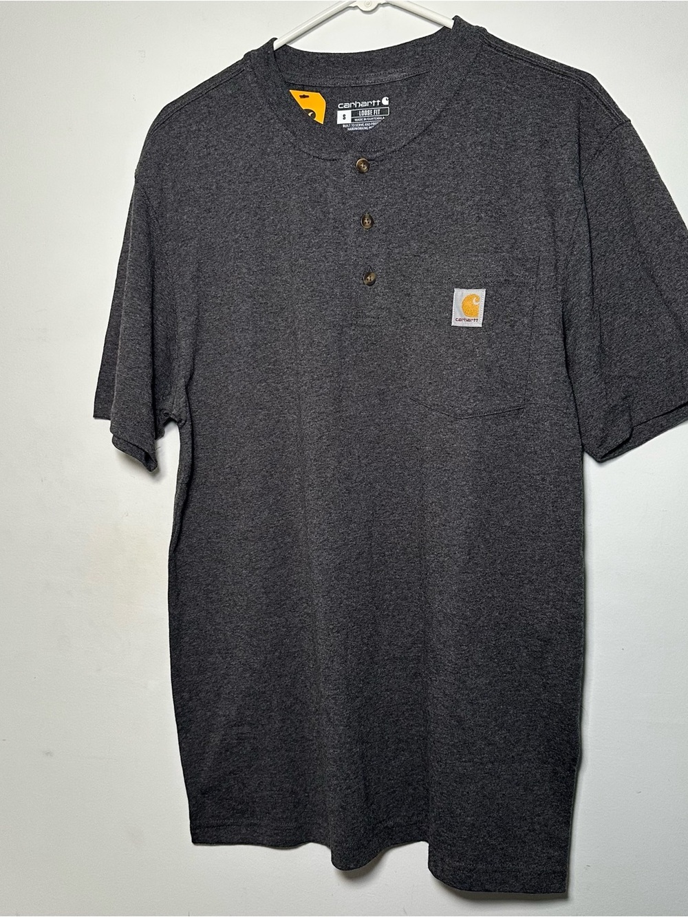 NWT Carhartt K84 Loose Fit Henley Pocket Tee Gray Workwear Shirt Men S - Picture 4 of 16